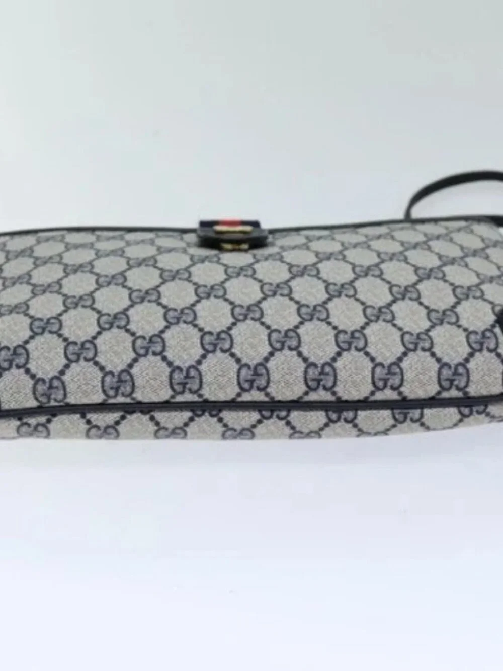 GUCCI GG Supreme Sherry Line Shoulder Bag PVC Navy Red 39 02 026 Auth ki4524 - Picture 5 of 16